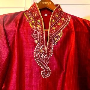 Stunning rich red Indian Kurta - used once by groom.